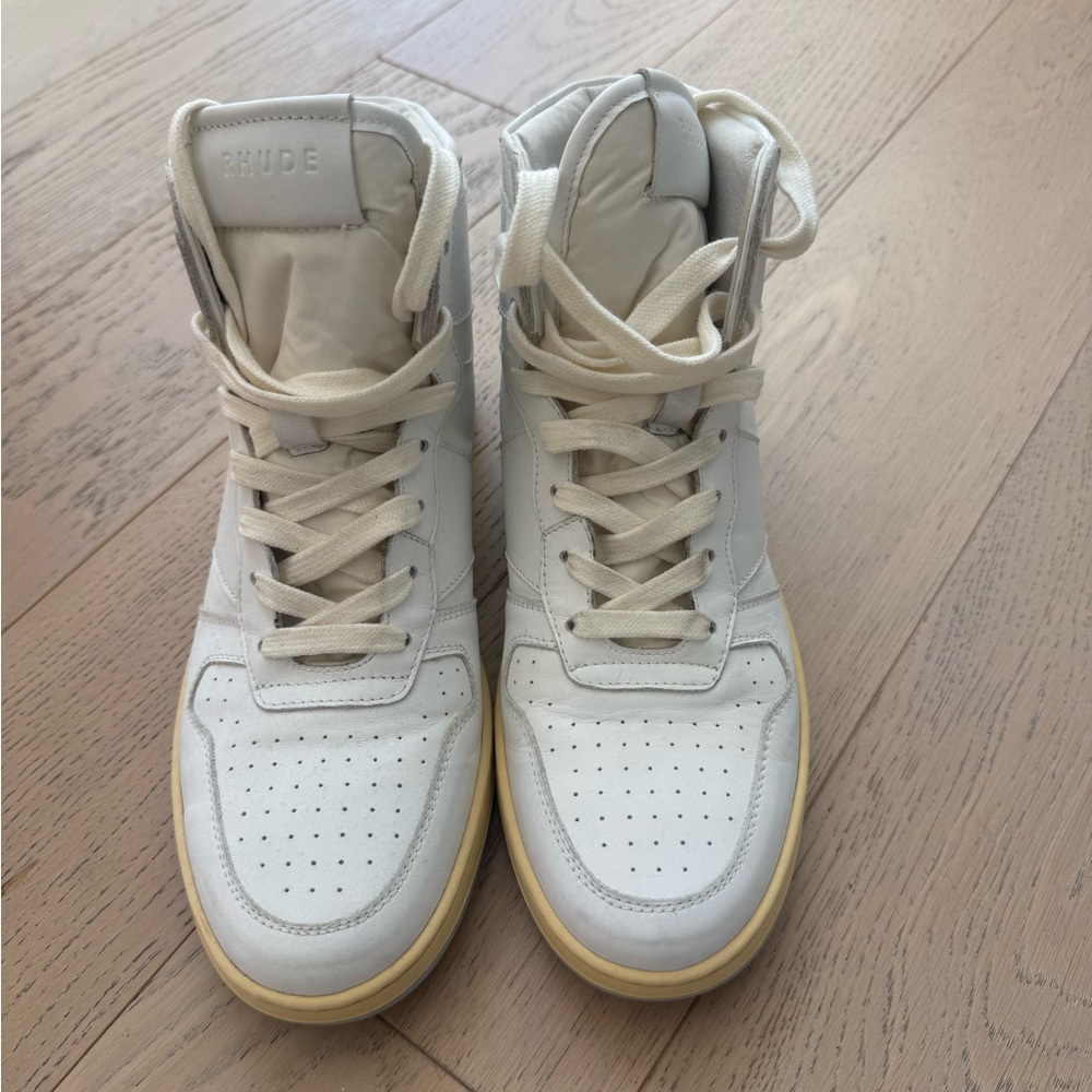 Rhude White High-Top Sneakers